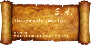 Steigervald Amália névjegykártya